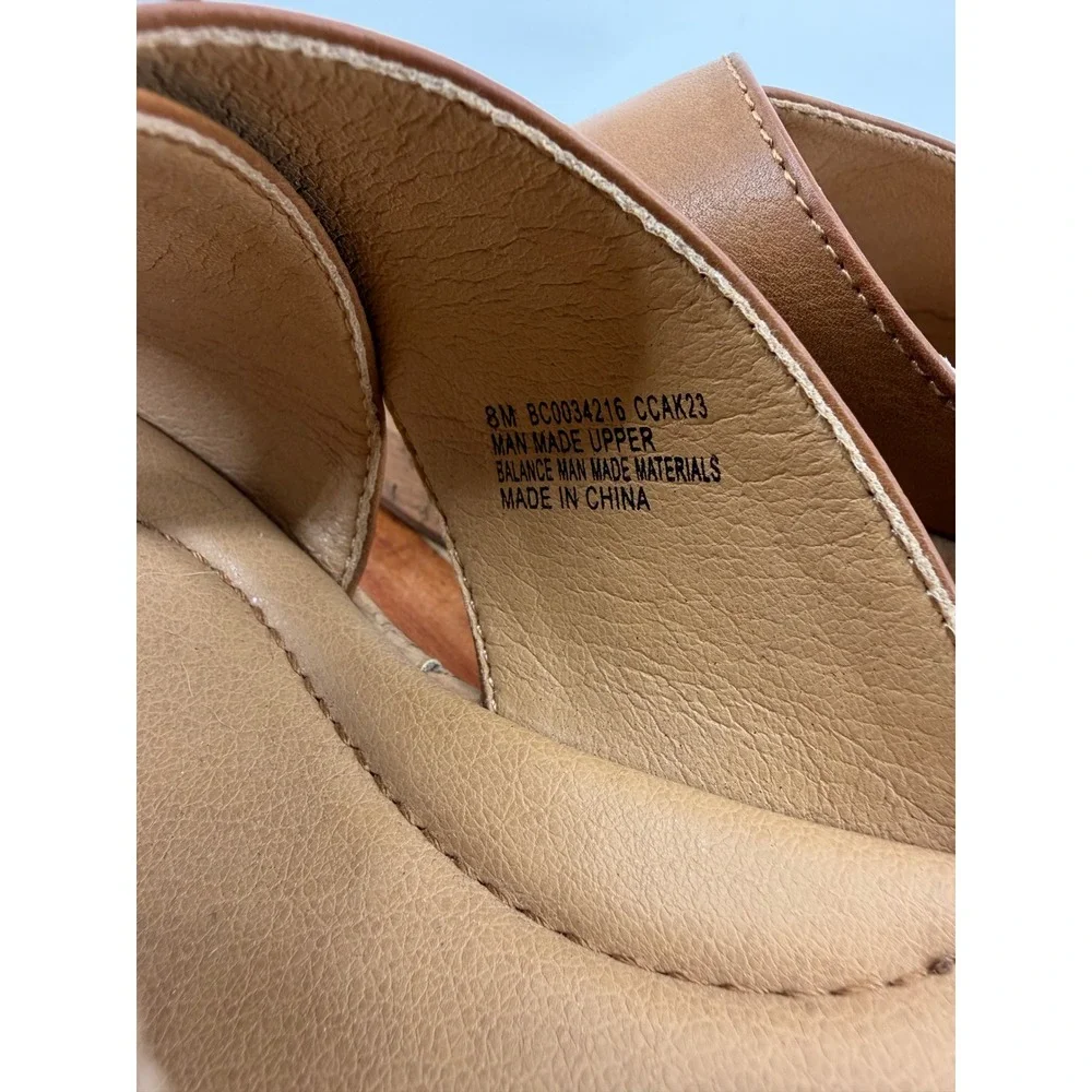 b.o.c. Born Concept sunny Wedge Sandals sz 8 Tan Cork Platform Slide BC0034216